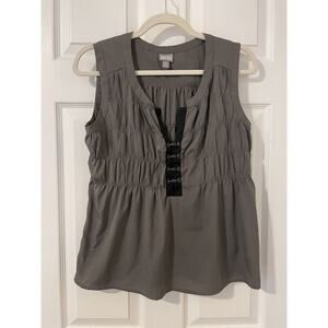 Women's Converse One Star Size Small Tank Top Gray Ruched Sleeveless